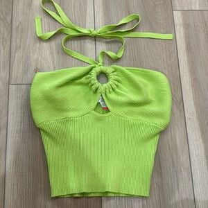 No Boundaries Neon Green Halter too